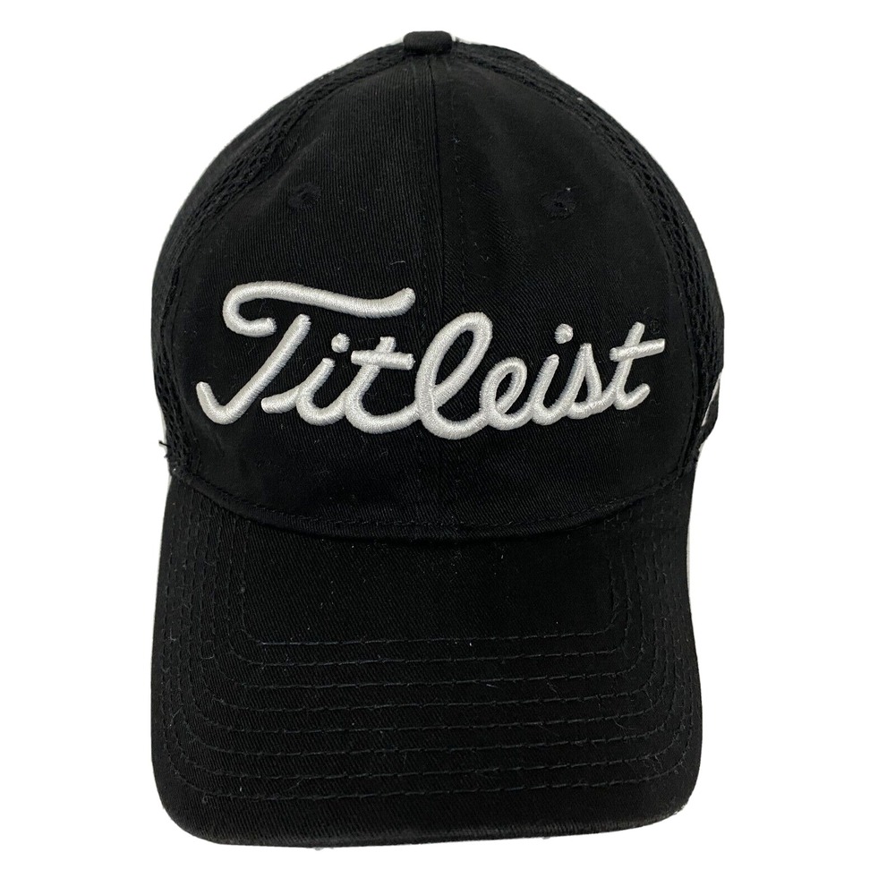 Titleist Pro V1 Golf Hat S/M Black Mesh Embroidered Patch New Era FJ FootJoy Cap